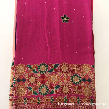 Rayon Plain Dyed With 4-Color Embroidery Women Dress